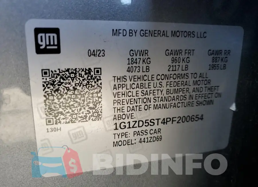 1G1ZD5ST4PF200654 Photo# 13