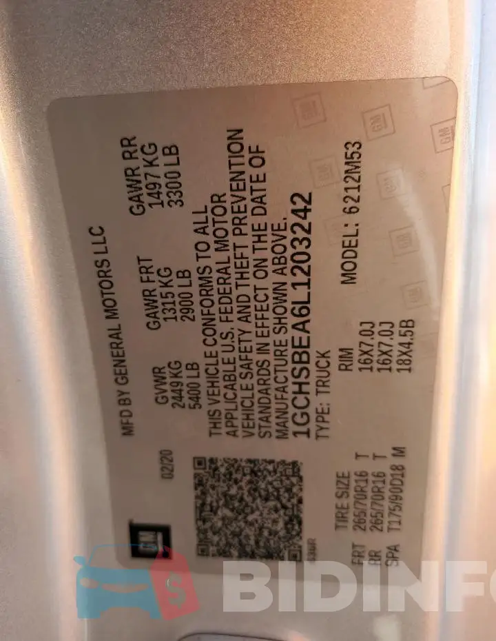 1GCHSBEA6L1203242 Photo# 13