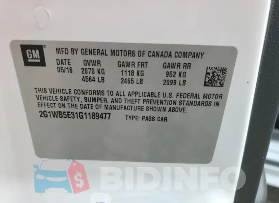 2G1WB5E31G1189477 Photo# 12
