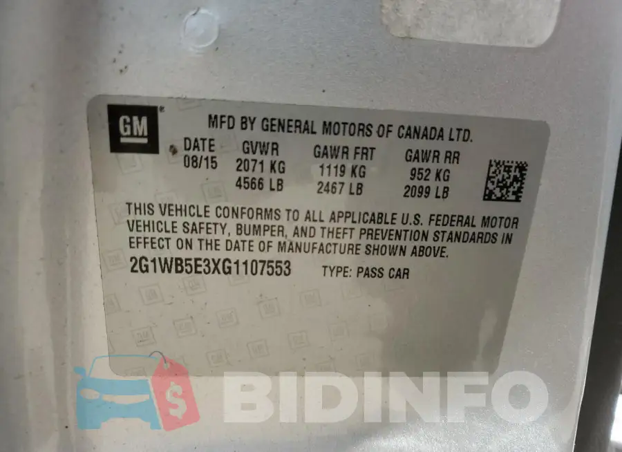 2G1WB5E3XG1107553 Photo# 13