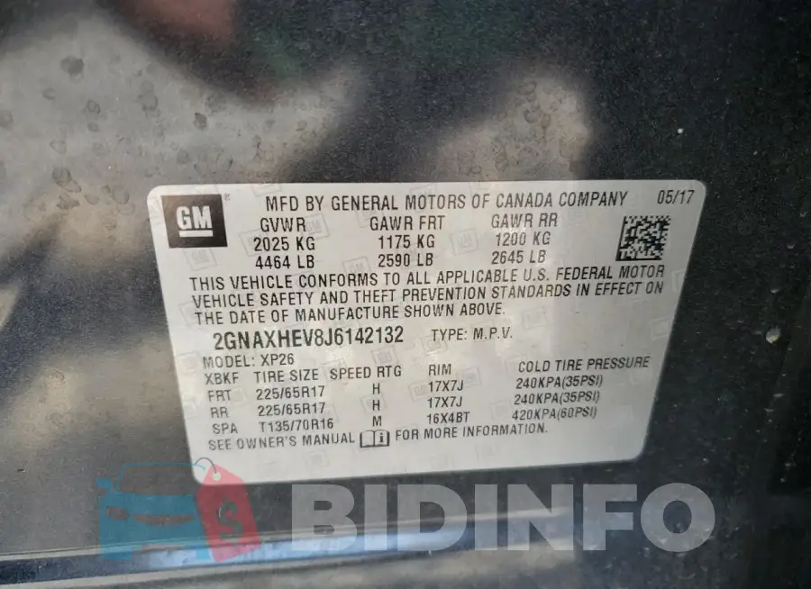 2GNAXHEV8J6142132 Photo# 13