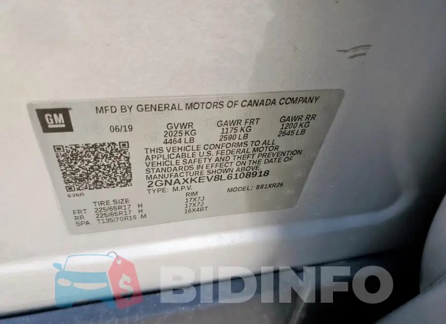 2GNAXKEV8L6108918 Photo# 13