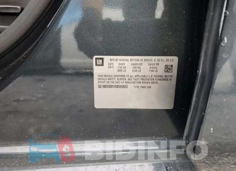 3G1BE6SM1HS599663 Photo# 13