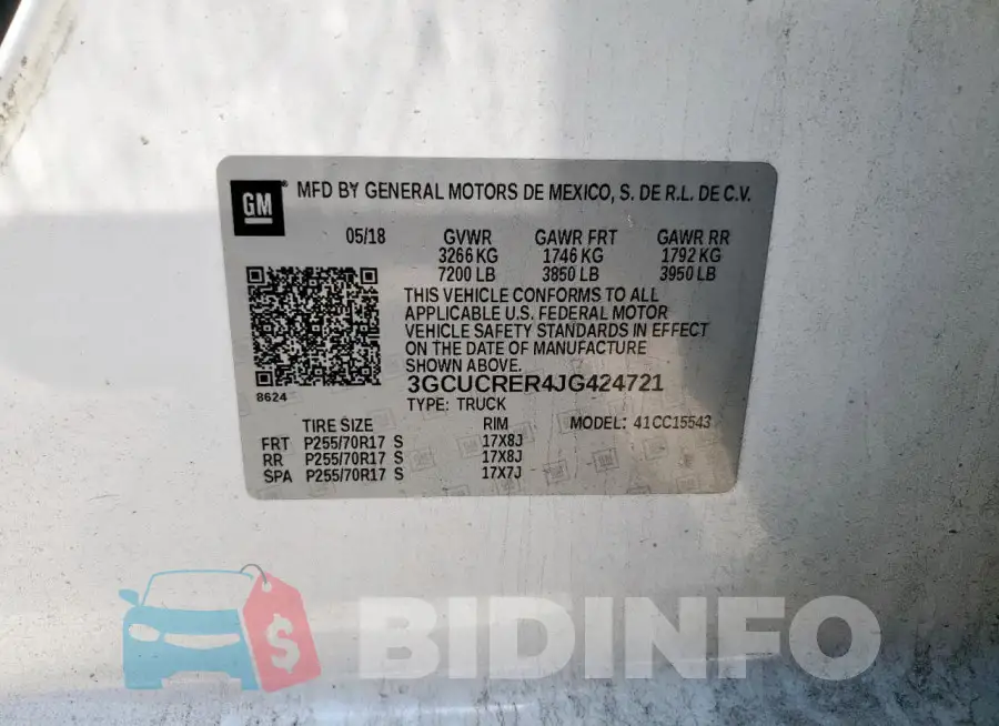 3GCUCRER4JG424721 Photo# 12