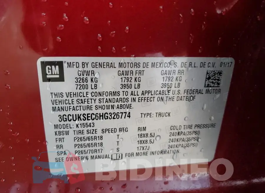 3GCUKSEC6HG326774 Photo# 13