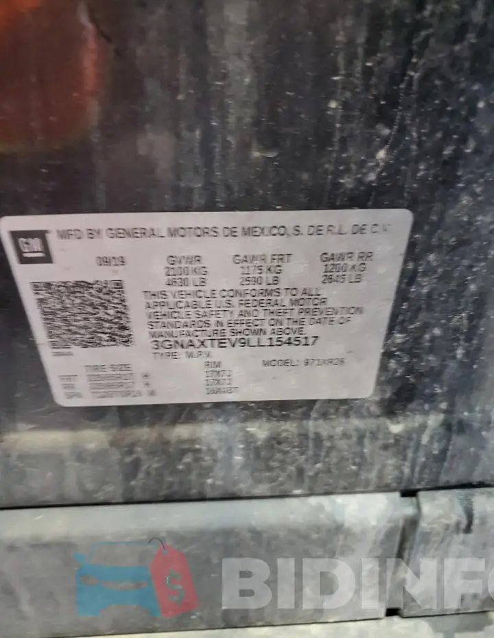 3GNAXTEV9LL154517 Photo# 13