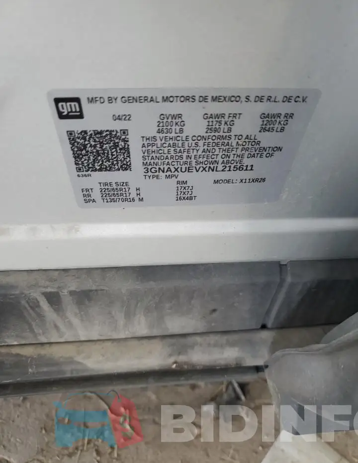 3GNAXUEVXNL215611 Photo# 12