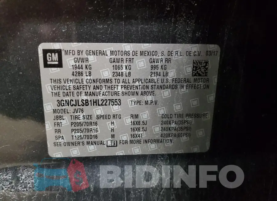3GNCJLSB1HL227553 Photo# 14