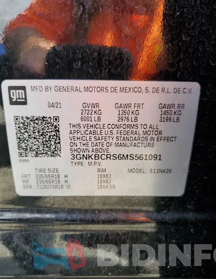 3GNKBCRS6MS561091 Photo# 13