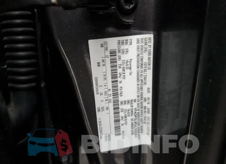 1FADP3L95JL332305 Photo# 12