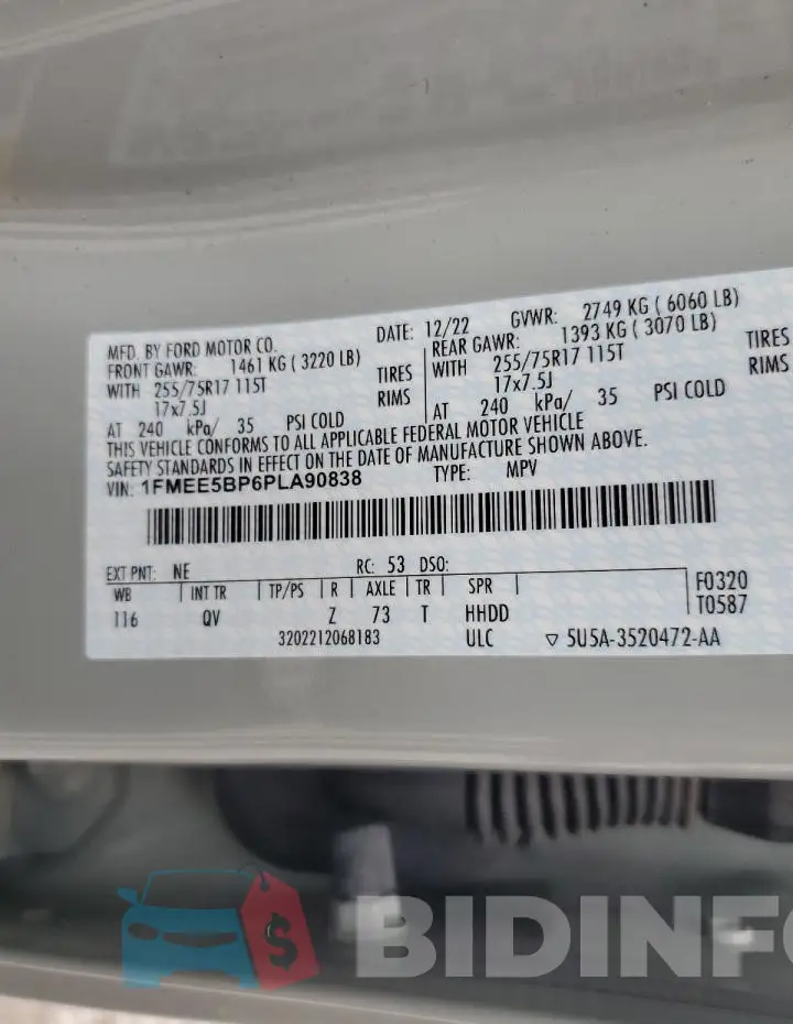 1FMEE5BP6PLA90838 Photo# 12