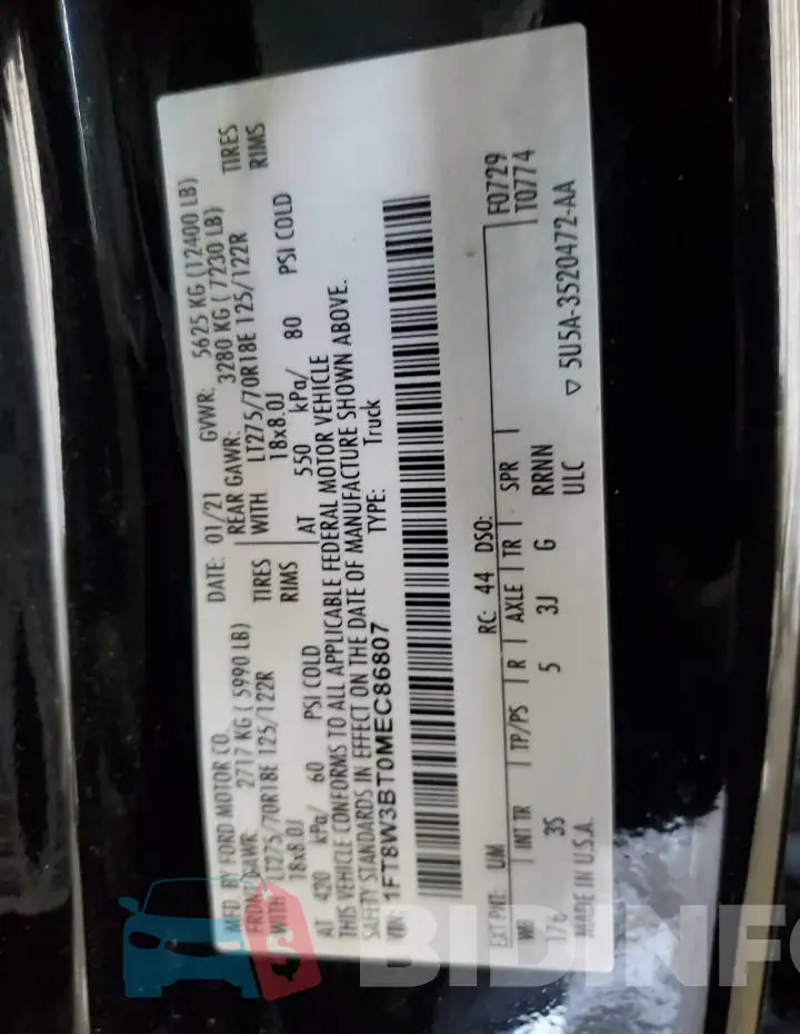 1FT8W3BT0MEC86807 Photo# 12