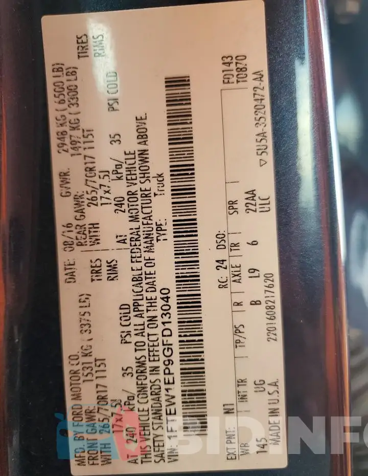 1FTEW1EP9GFD13040 Photo# 12