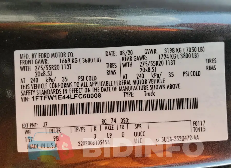 1FTFW1E44LFC60008 Photo# 12
