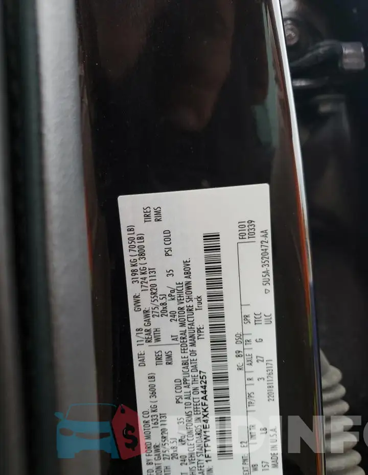1FTFW1E4XKFA44257 Photo# 12