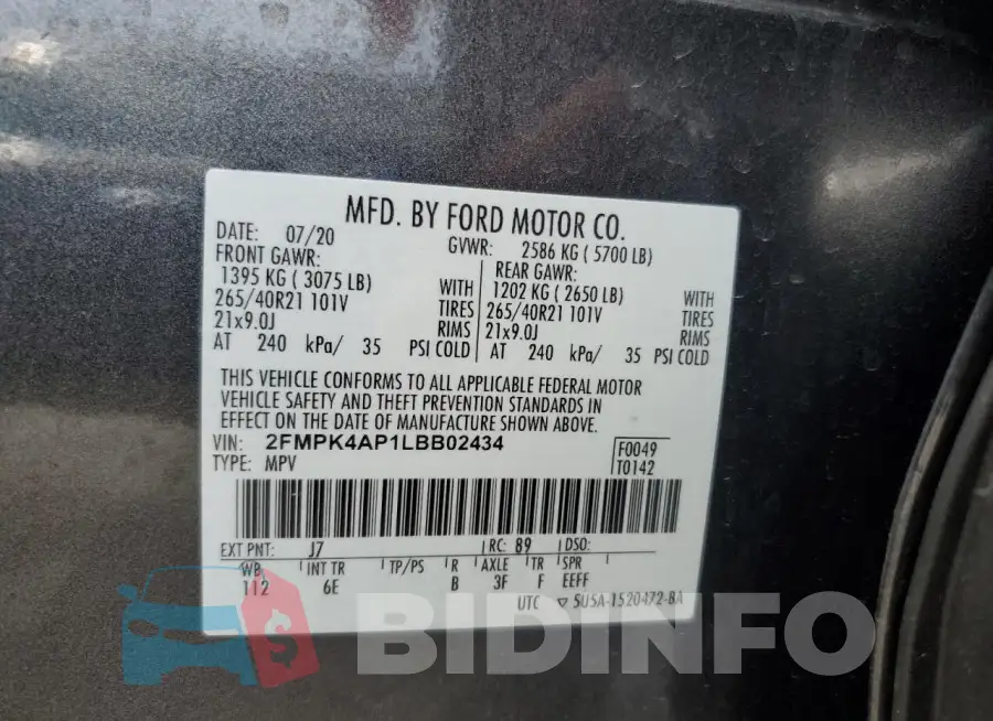 2FMPK4AP1LBB02434 Photo# 13