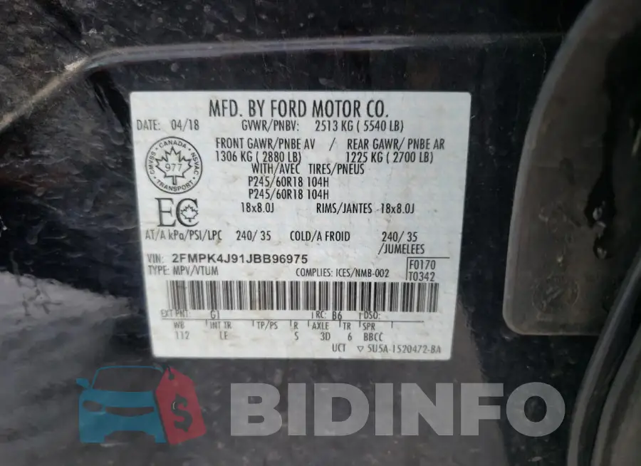 2FMPK4J91JBB96975 Photo# 10