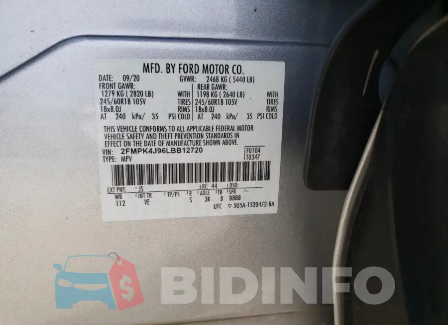 2FMPK4J96LBB12720 Photo# 12