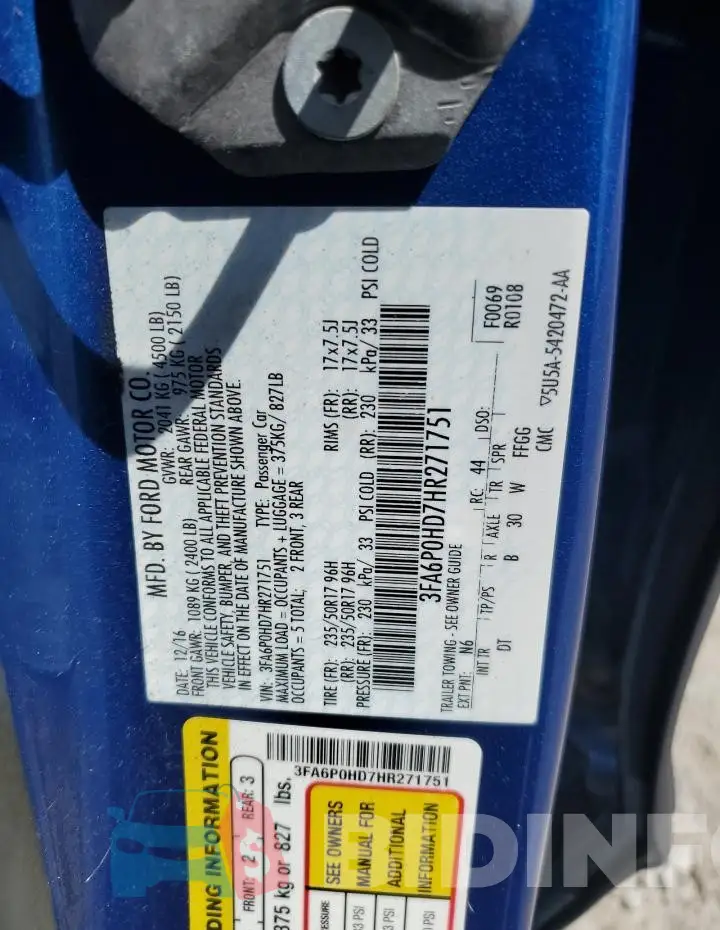 3FA6P0HD7HR271751 Photo# 12