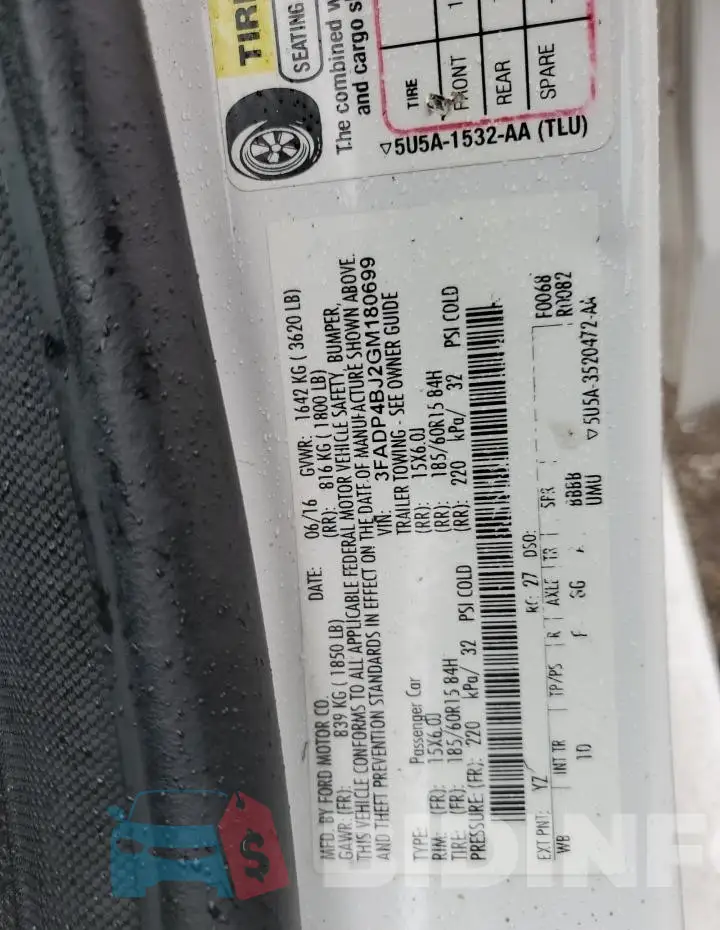 3FADP4BJ2GM180699 Photo# 12