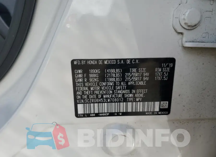 3CZRU6H53LM708012 Photo# 13