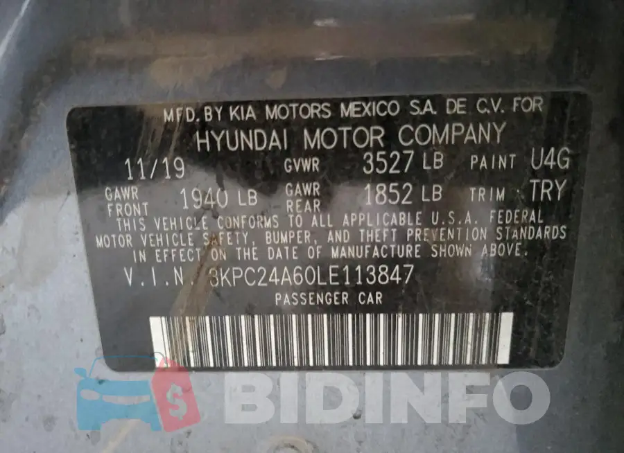 3KPC24A60LE113847 Photo# 12