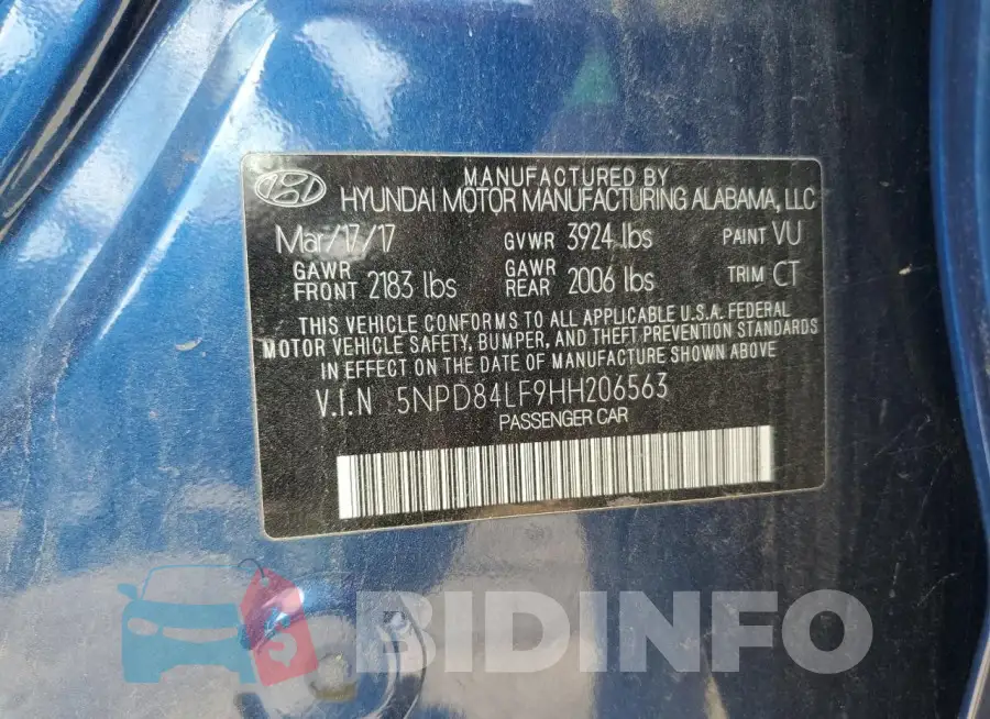 5NPD84LF9HH206563 Photo# 12