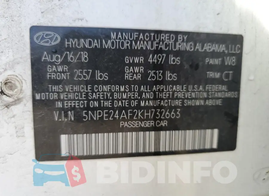 5NPE24AF2KH732663 Photo# 12