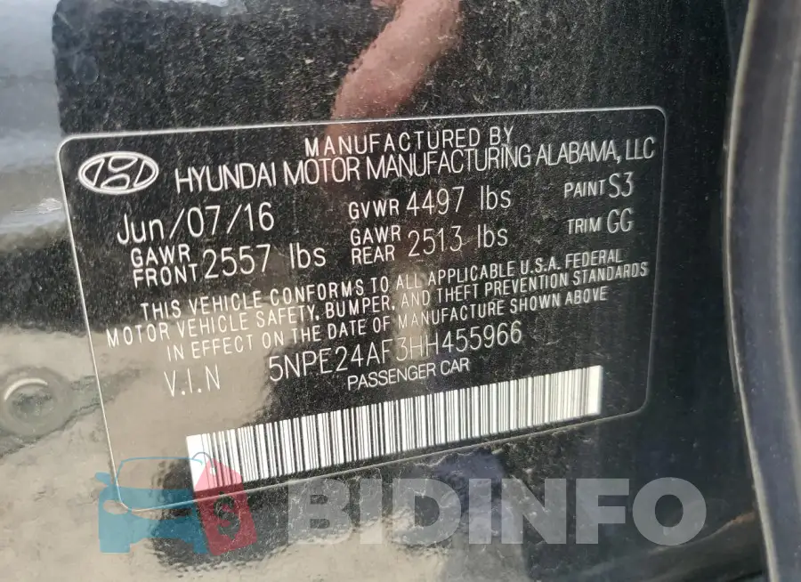 5NPE24AF3HH455966 Photo# 12