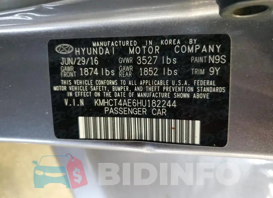 KMHCT4AE6HU182244 Photo# 12