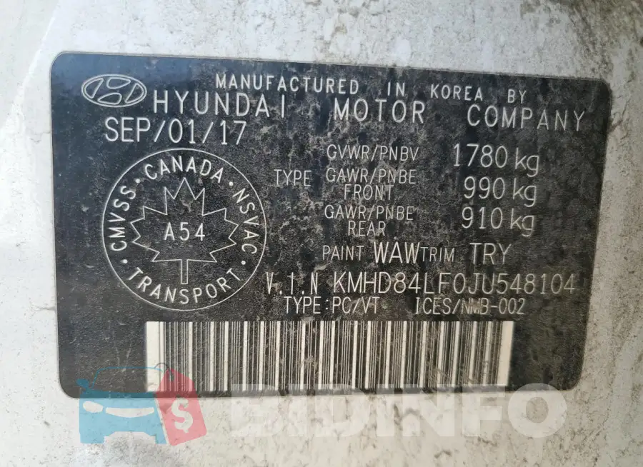 KMHD84LF0JU548104 Photo# 13