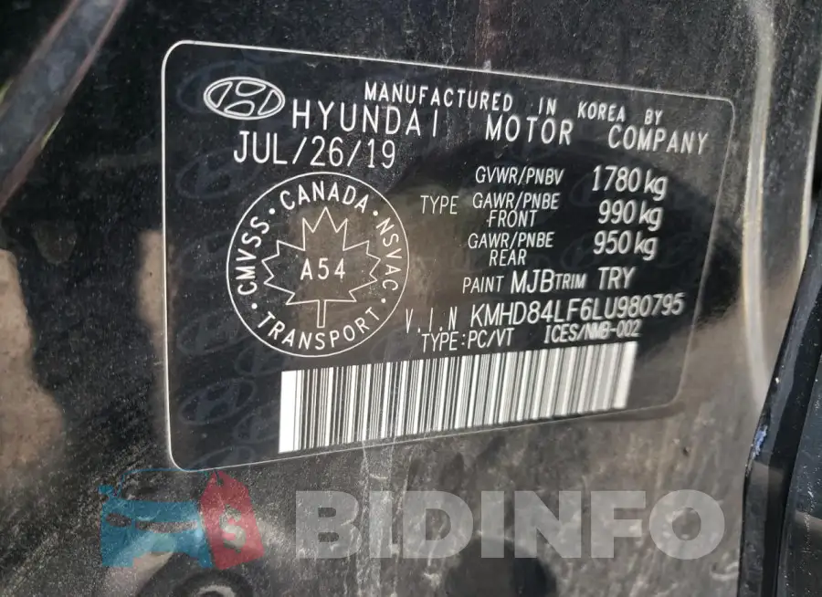 KMHD84LF6LU980795 Photo# 12