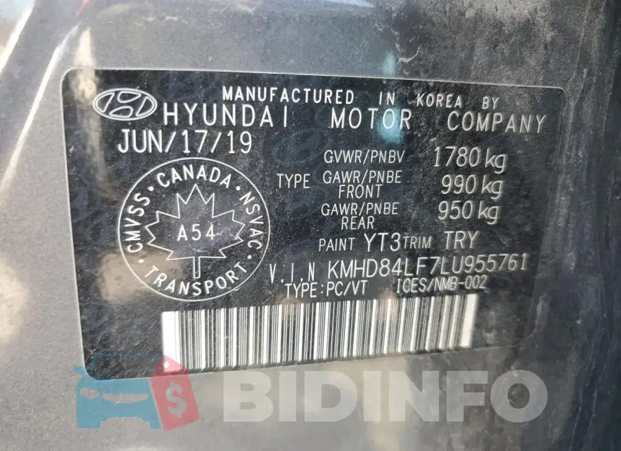 KMHD84LF7LU955761 Photo# 13