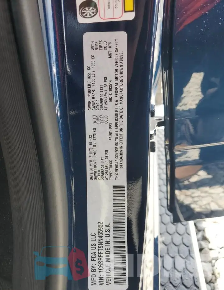 1C6SRFFT9NN455952 Photo# 13