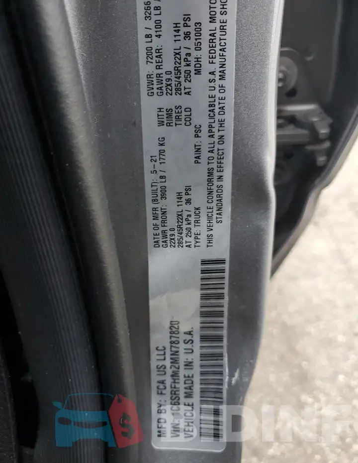 1C6SRFHM2MN787820 Photo# 12
