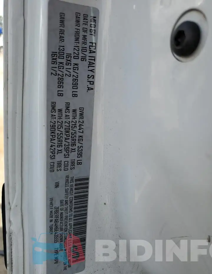 ZFBERFAB4H6E43555 Photo# 13