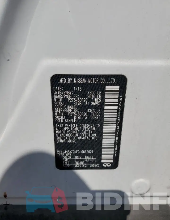 JN8AZ2NF3J9662921 Photo# 13