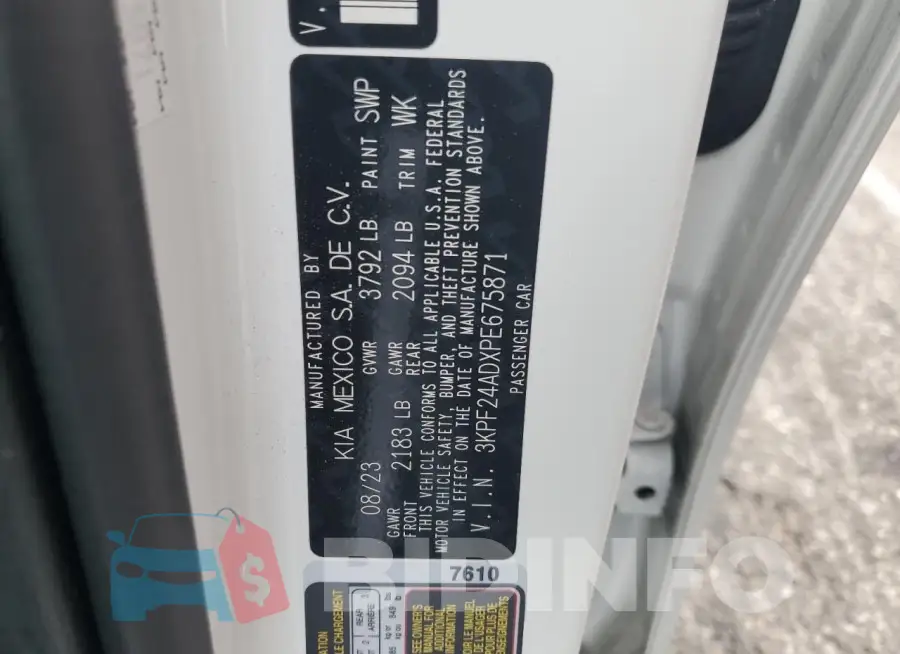 3KPF24ADXPE675871 Photo# 13