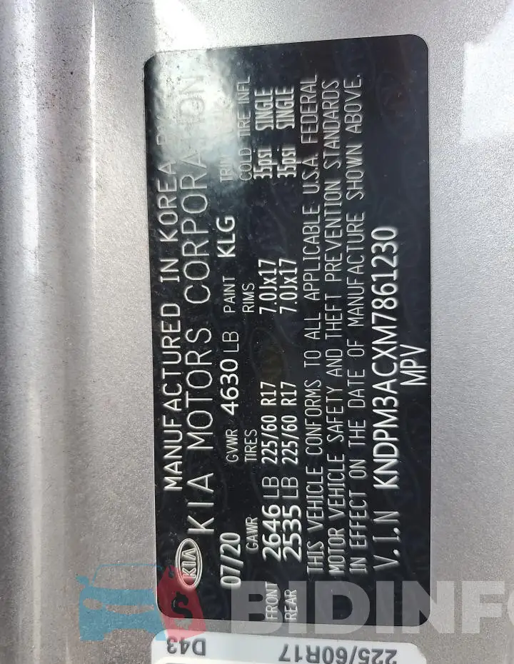 KNDPM3ACXM7861230 Photo# 13