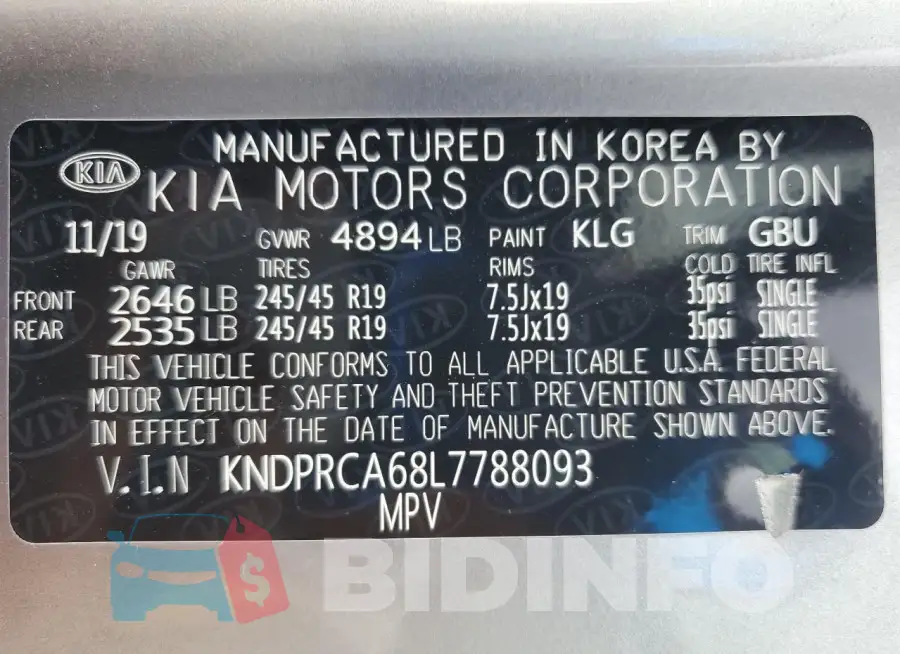 KNDPRCA68L7788093 Photo# 14