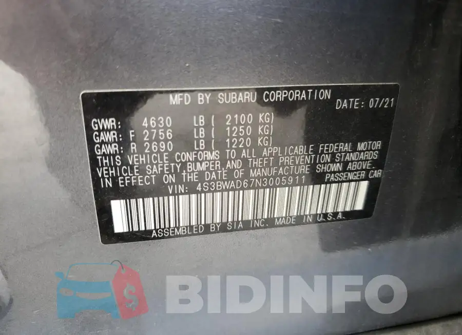 4S3BWAD67N3005911 Photo# 13