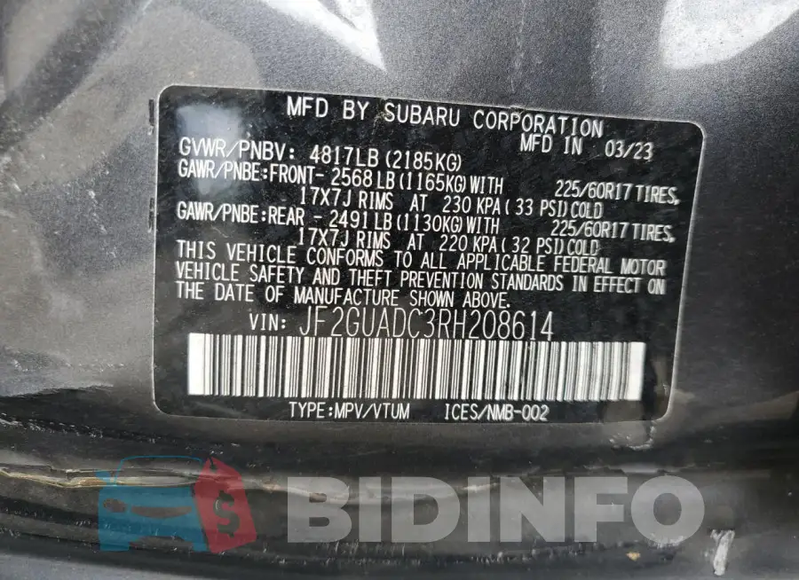 JF2GUADC3RH208614 Photo# 12