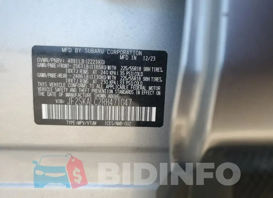 JF2SKALC2RH471047 Photo# 12