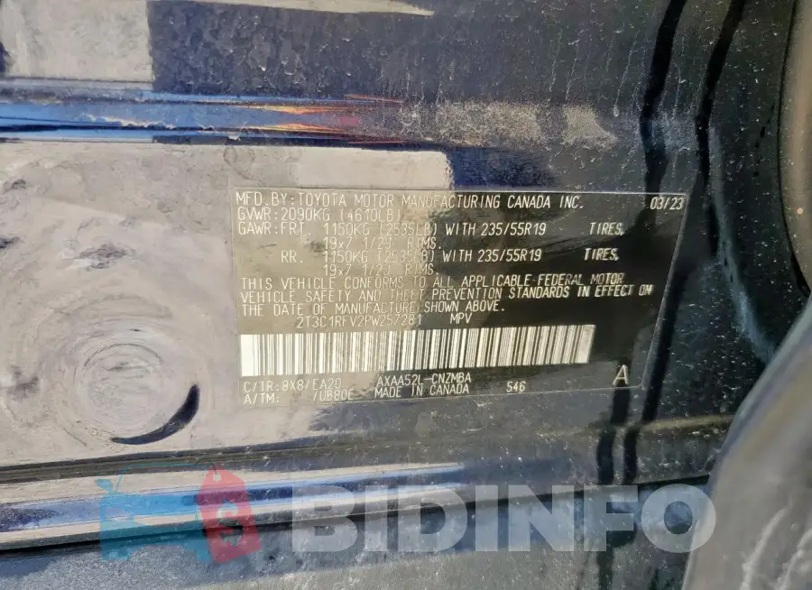 2T3C1RFV2PW257281 Photo# 13
