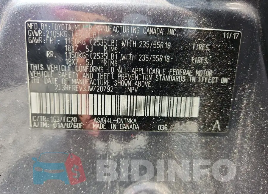 2T3RFREV3JW720792 Photo# 13