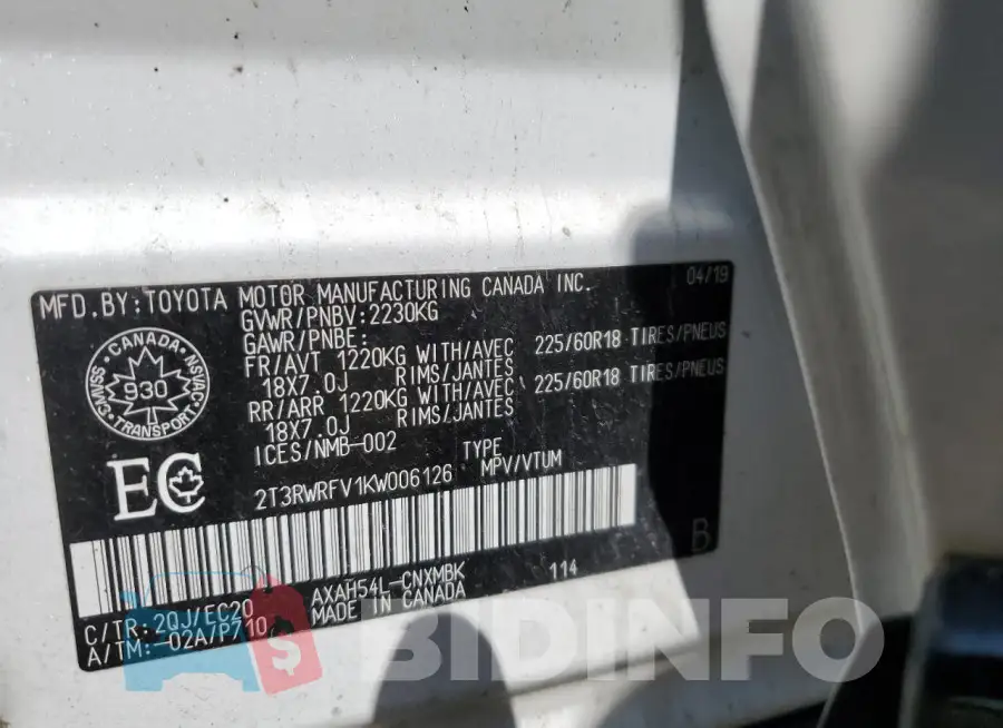 2T3RWRFV1KW006126 Photo# 14