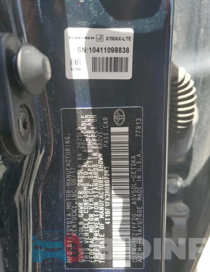 4T1BF1FK3HU807263 Photo# 12