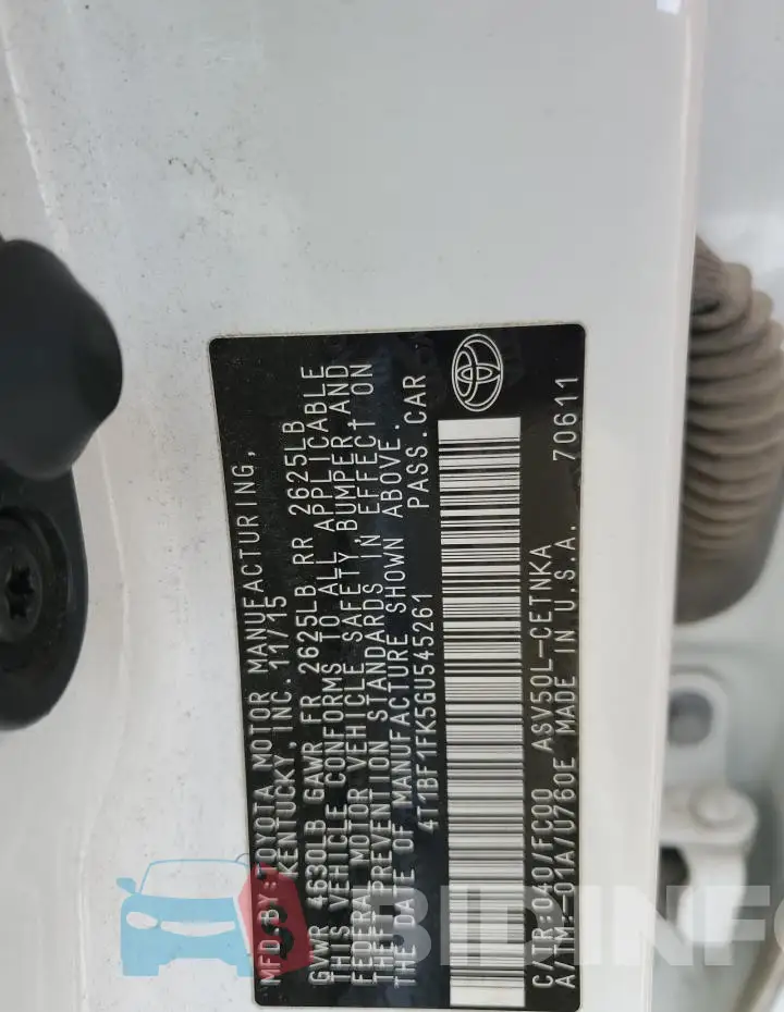4T1BF1FK5GU545261 Photo# 12