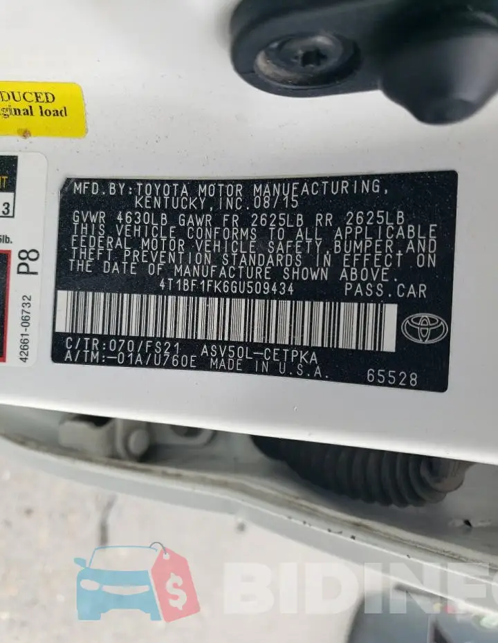 4T1BF1FK6GU509434 Photo# 12