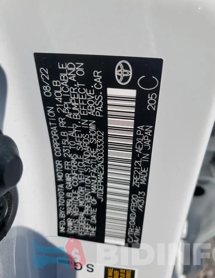JTDEPMAE2N3033302 Photo# 12
